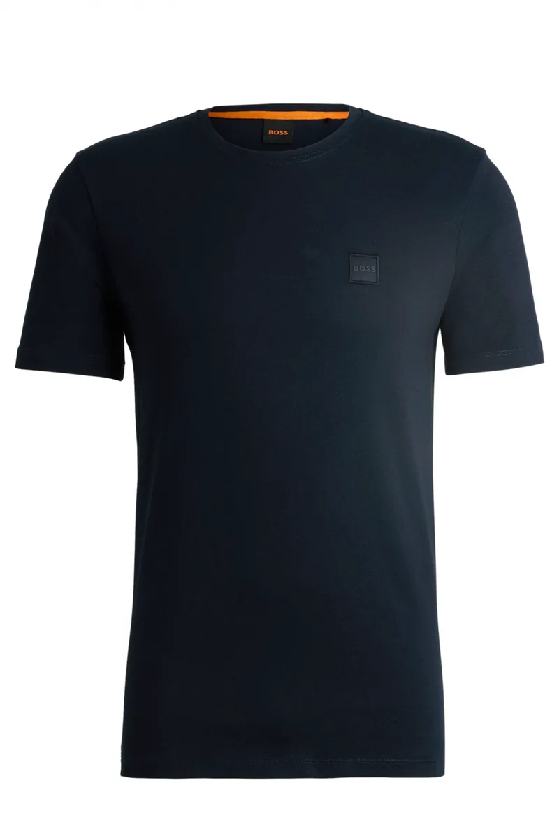 BOSS CASUAL T-SHIRT RELAXED FIT TALES ΣΚΟΥΡΟ ΜΠΛΕ