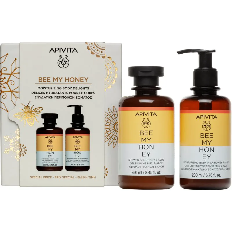Apivita Bee My Honey Shower Gel & Body Milk Set σετ δώρου για έντονη ενυδάτωση
