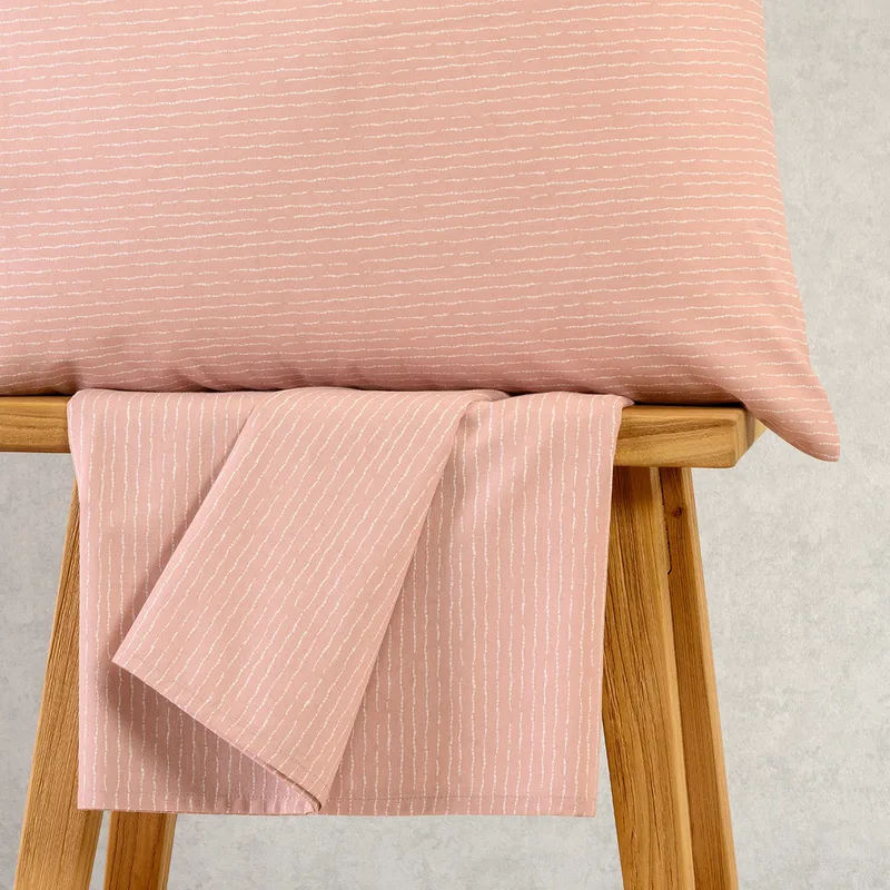 Σετ Σεντόνι Με 2 Μαξιλαροθήκες Polycotton King Με Λάστιχο 180x200+32εκ. Davide Rose Casual Line Mini Melinen 20005416 (Τύπος κατωσέντονου: Με Λάστιχο, Ύφασμα: 50% Cotton-50% Polyester, Χρώμα: Ροζ, Μέγεθος: King Size) - MELINEN - 20005416