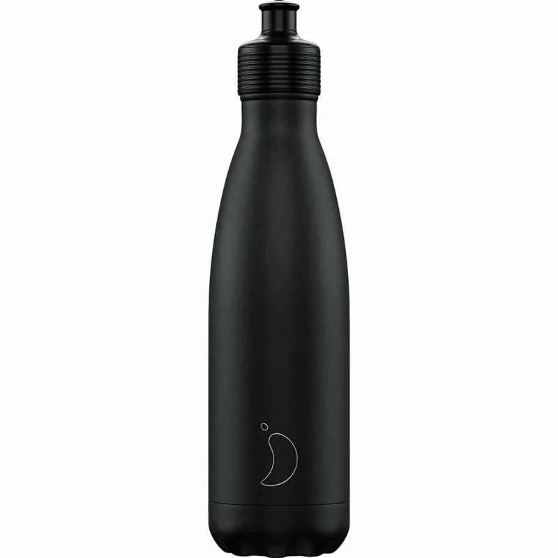 Chilly's Μπουκάλι Θερμός Ανοξείδωτο Sports 500ml Μαύρο