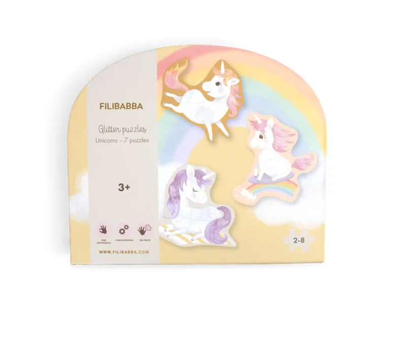 Filibabba Set of 7 Puzzles - Unicorn Shores