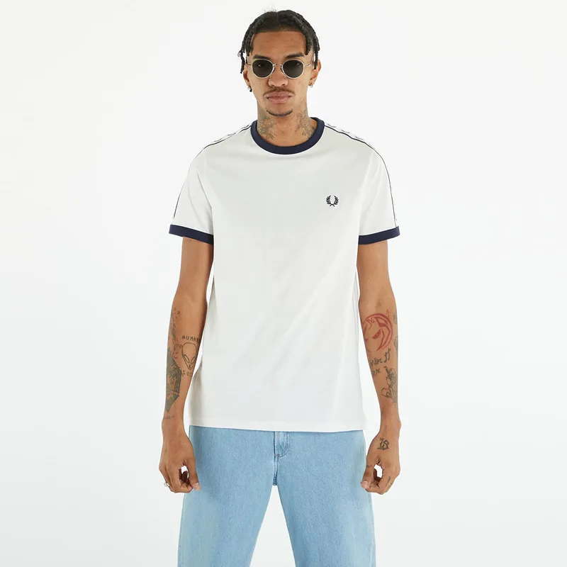 T-shirt FRED PERRY Taped Ringer T-shirt Snow White L