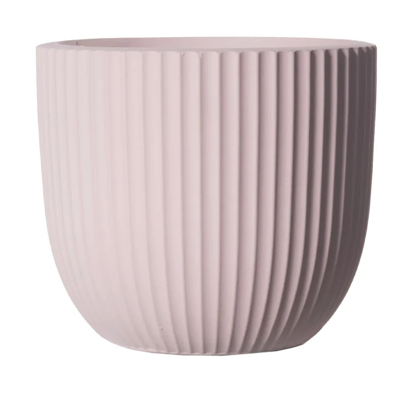Supergreens Γλάστρα Πήλινη Στρογγυλή "Stripe" Ροζ XL 49x49x47 εκ.