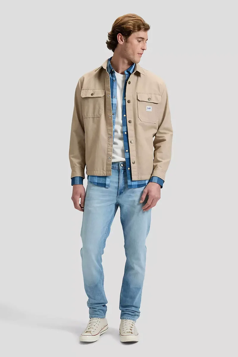 Lee® ανδρικό τζιν παντελόνι πεντάτσεπο Slim Tapered Fit "Luke" - 112376383 Denim Blue Ανοιχτό