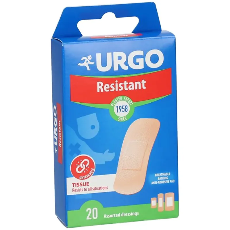Urgo Resistant Pads Αντισηπτικά Αυτοκόλλητα Επιθέματα Πολύ Ανθεκτικά σε Κάθε Περίσταση 20 Τεμάχια
