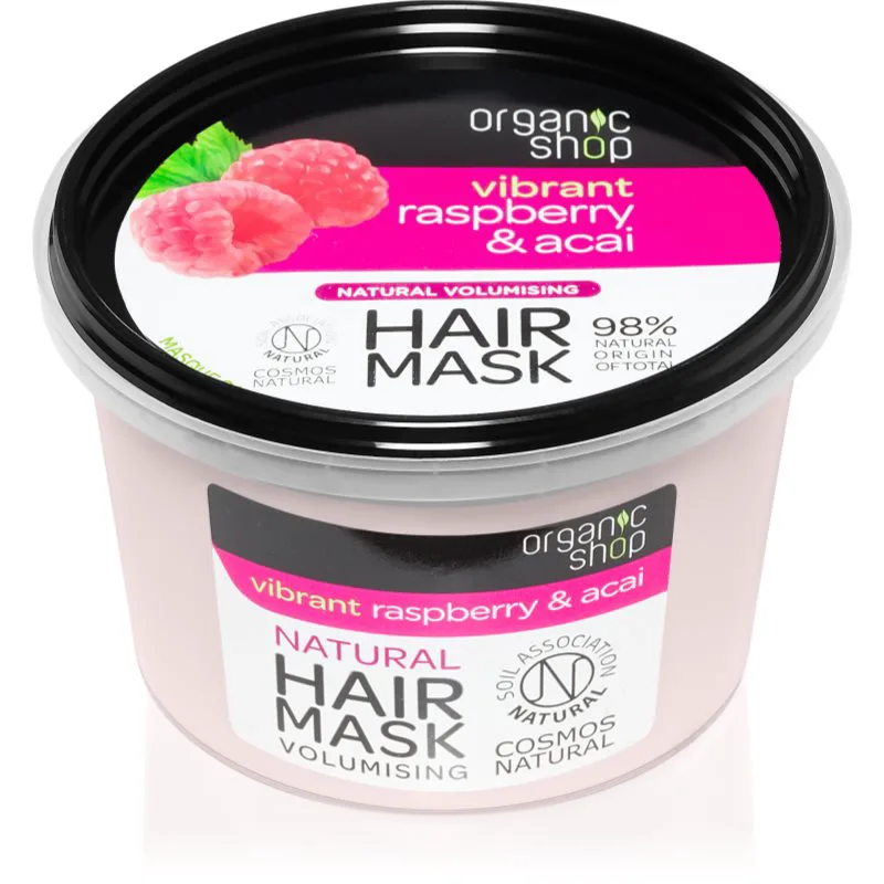 Organic Shop Vibrant Raspberry & Acai θρεπτική μάσκα μαλλιών 250 ml