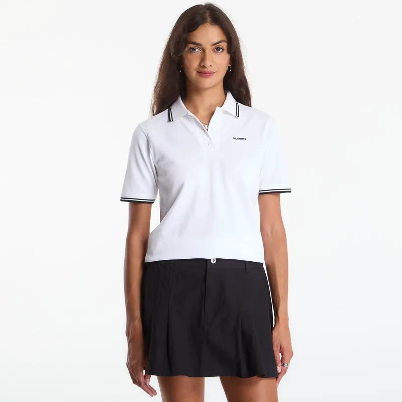 T-shirt Queens Women Polo Tee White S