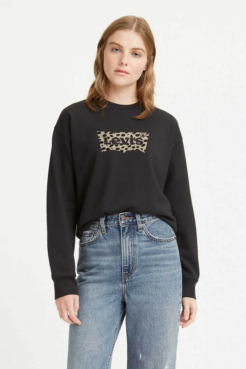 Levi's® γυναικείο φούτερ με animal logo print "Graphic Standard Crewneck" - 186860251 Μαύρο