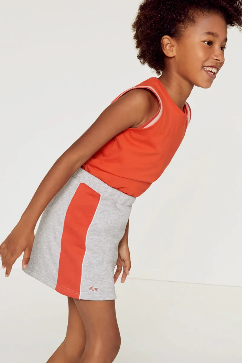 Lacoste παιδική mini φούστα με coloblocκed - JJ4468 Γκρι