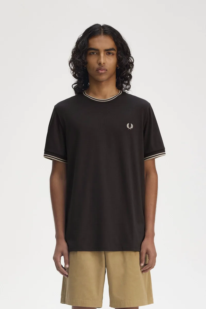 Fred Perry Ανδρική Μπλούζα Τ-Shirt Twin Tipped M1588-V56 Γκρι