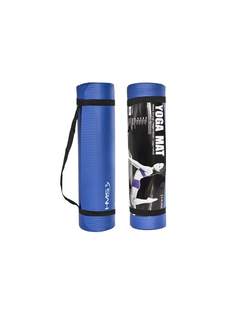 HMS YM03 Στρώμα Γυμναστικής Yoga/Pilates Μπλε με Ιμάντα Μεταφοράς (183x61x0.1cm)