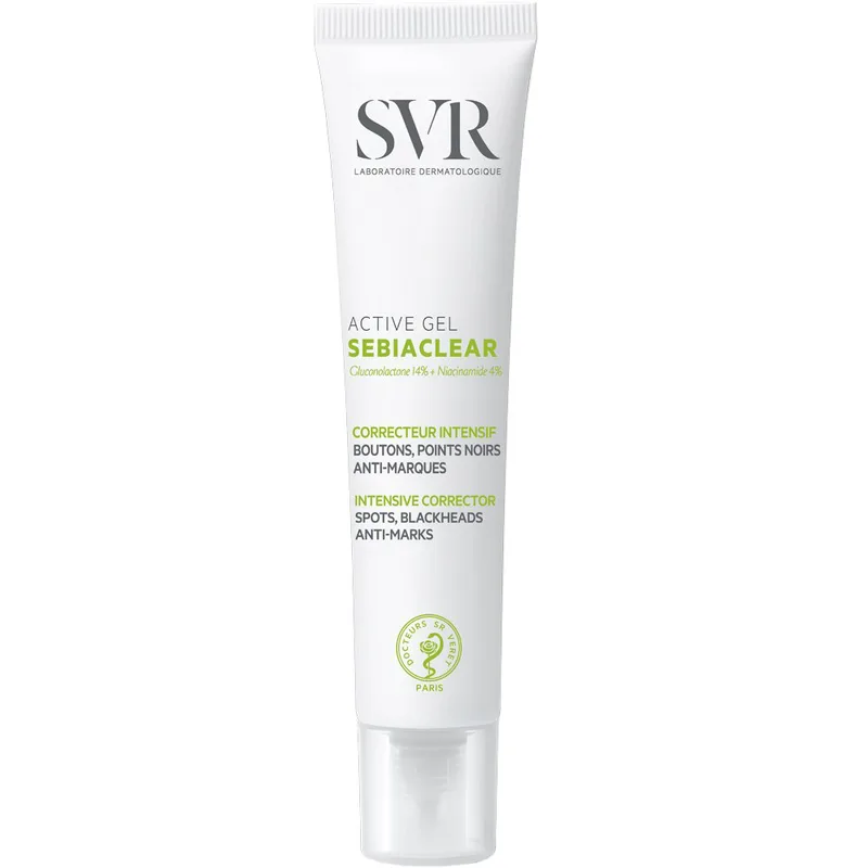 SVR Sebiaclear Intensive Corrector Active Gel Συμπυκνωμένο Τζελ για Εντατική Διόρθωση για Σπυράκια, Ακμή & Σημάδια Προσώπου με 14% Γλυκονολακτόνη & 4% Νιασιναμίδη 40ml