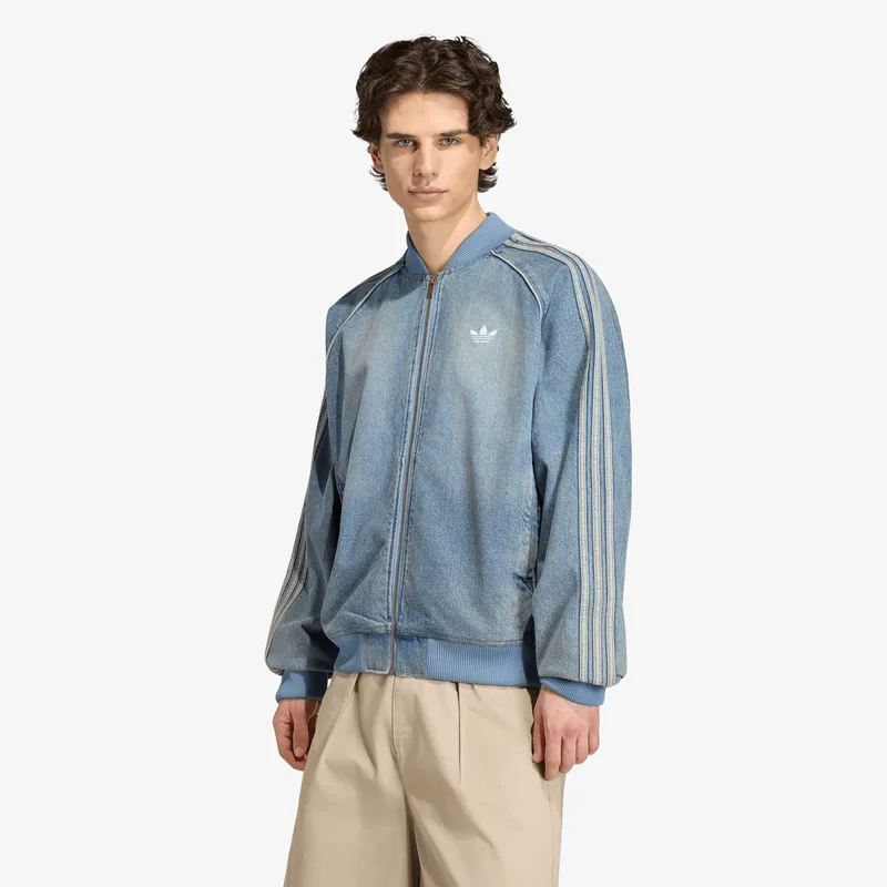 Μπουφάν adidas SST Adicolor Denim Tracktop Worn Blue Denim M
