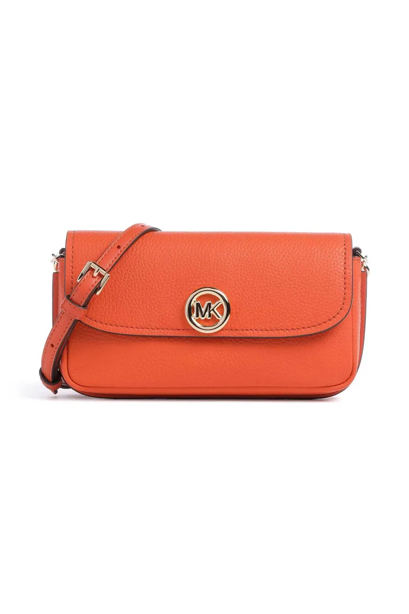 Michael Kors γυναικεία δερμάτινη τσάντα crossbody "Nolita Small" - 32S6GY5C5L Πορτοκαλί