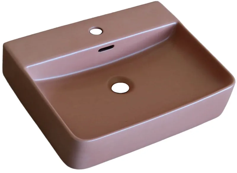 Νιπτήρας Επικαθήμενος Ceramita σειρά Slim 50 Καφέ Ματ (50x42cm)