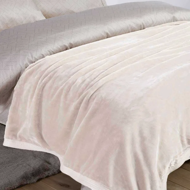 Κουβέρτα Βελουτέ Υπέρδιπλη (230x240) Nef-Nef Homeware Velosso Ecru