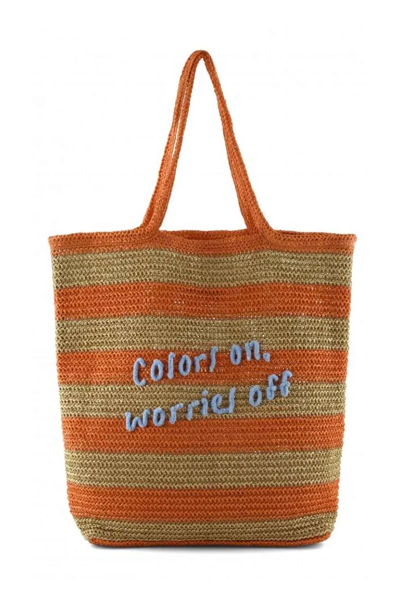 Colors of California Τσάντα Θαλάσσης Raffia - Πορτοκαλί-HC.HOLLY03