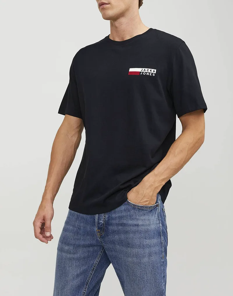 JACK&JONES JJECORP LOGO TEE PLAY O-NECK NOOS 12233999-BlackSmallPrint Black