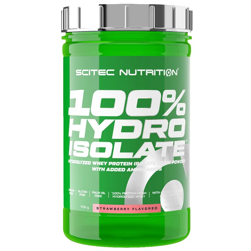Scitec Nutrition 100% Whey Isolate Protein Συμπλήρωμα Διατροφής με 100% Υδρολυμένη Πρωτεΐνη Ορού Γάλακτος & Προσθήκη Αμινοξέων 700g - Strawberry
