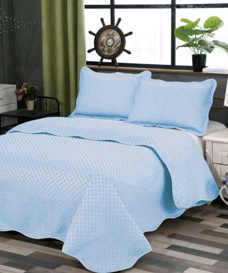 Σετ Κουβερλί Υπέρδιπλο Silk Fashion Dot Siel 220x240