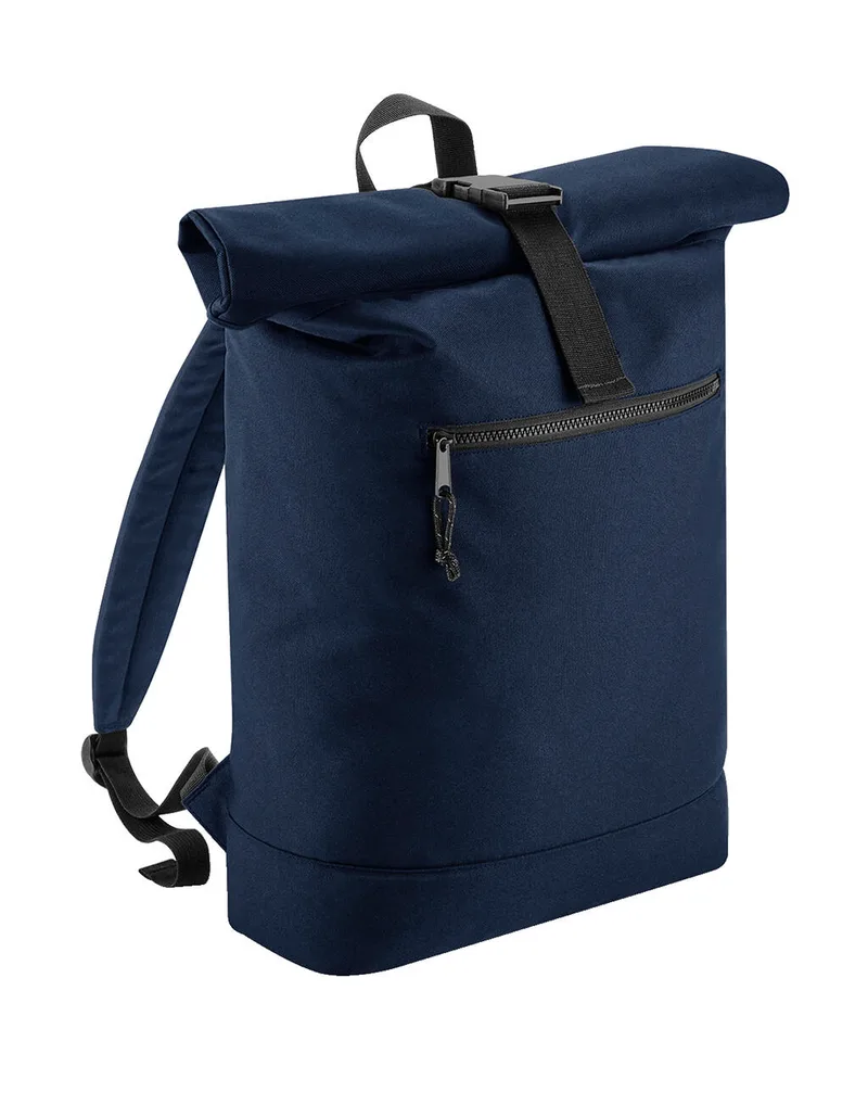 Recycled Roll-Top Backpack Bag Base BG286 Navy