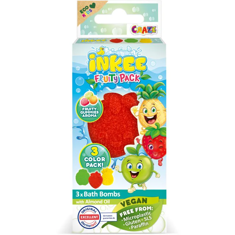 Craze INKEE Fruity Pack βόμβα μπάνιου για παιδιά 3x15 γρ