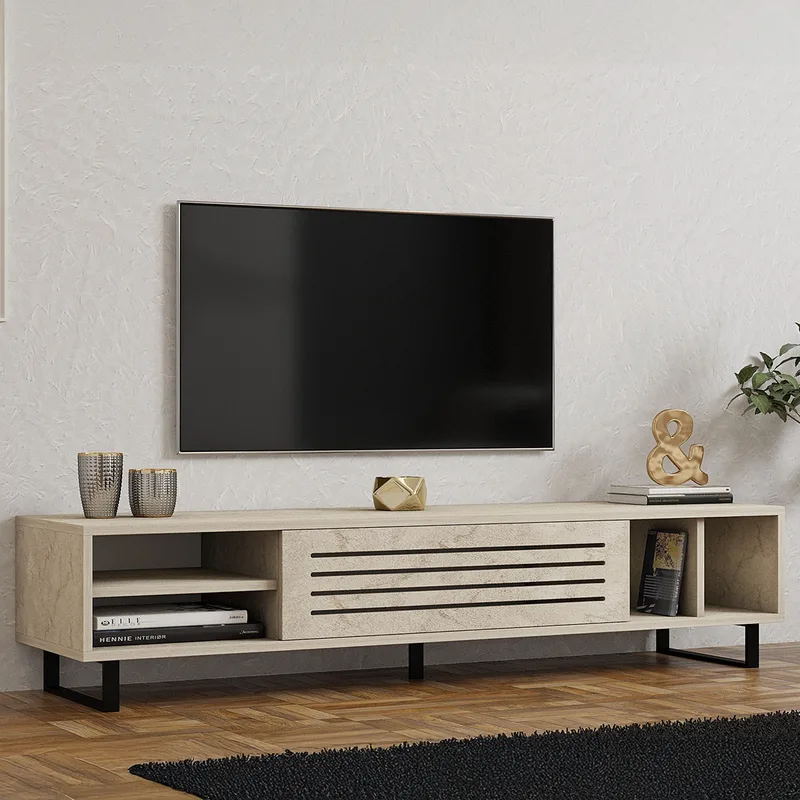 Βάση Τηλεόρασης Safir - Travertine 835Puq6403 (160x35x40)