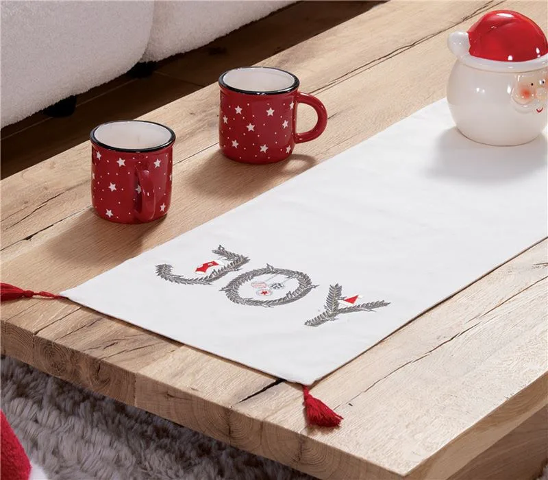 Χριστουγεννιάτικη Τραβέρσα Nef-Nef Christmas Is All Around Ecru 33x150