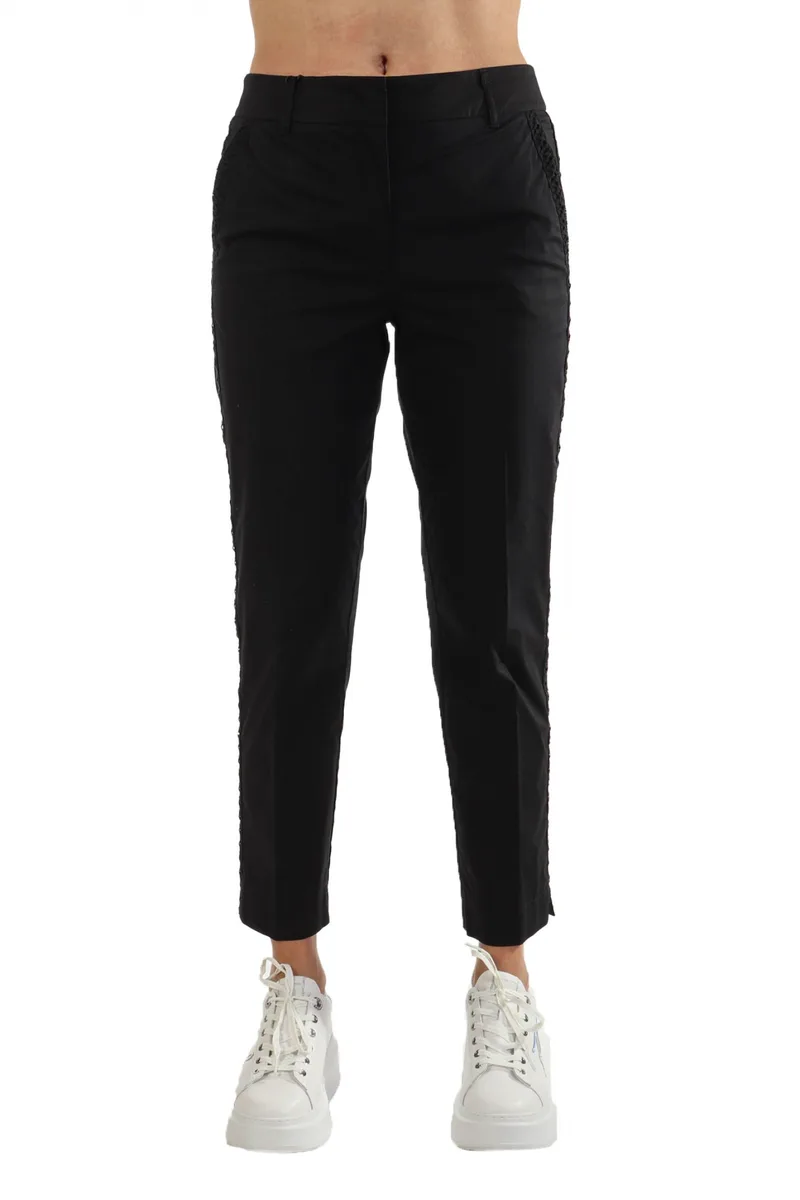 MARELLA SPORT ΠΑΝΤΕΛΟΝΙ BROWN CHINO ΣΧΕΔΙΟ ΠΛΑΙ ΜΑΥΡΟ