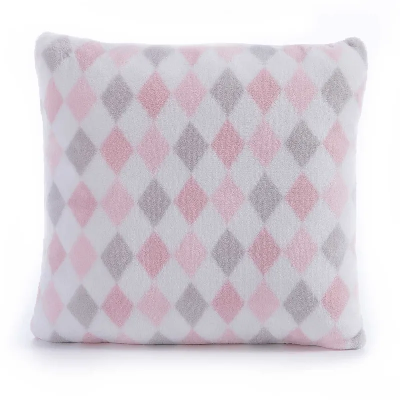 Διακοσμητικό Μαξιλάρι Fleece (35x35) Nef-Nef Homeware Baby Sweet Rhombus Ροζ