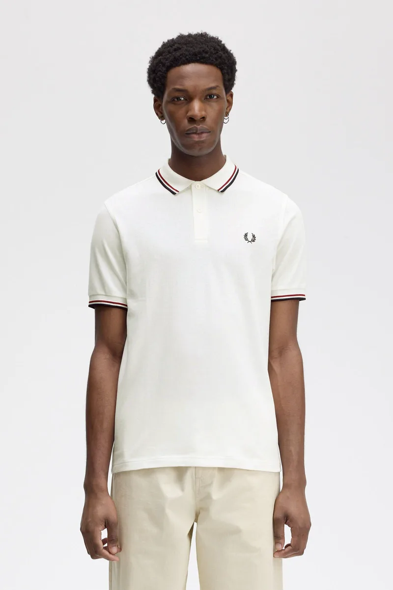 Fred Perry Ανδρική Μπλούζα Twin Tipped Polo M3600-T60 White