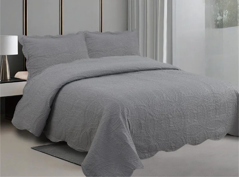 ΣΕΤ ΚΟΥΒΕΡΛΙ ΓΚΡΙ ΜΟΝΟΧΟΧΡΩΜΟ 220 × 240 cm + (1 )50 × 70 LINEAHOME