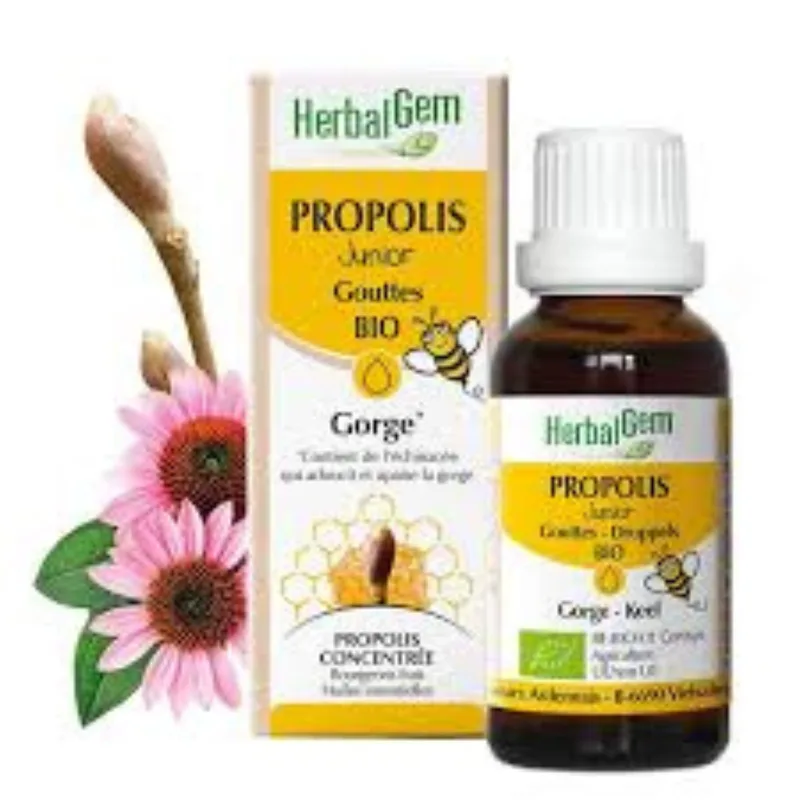 Herbalgem Junior Organic Propolis Gocce Throat 15ml