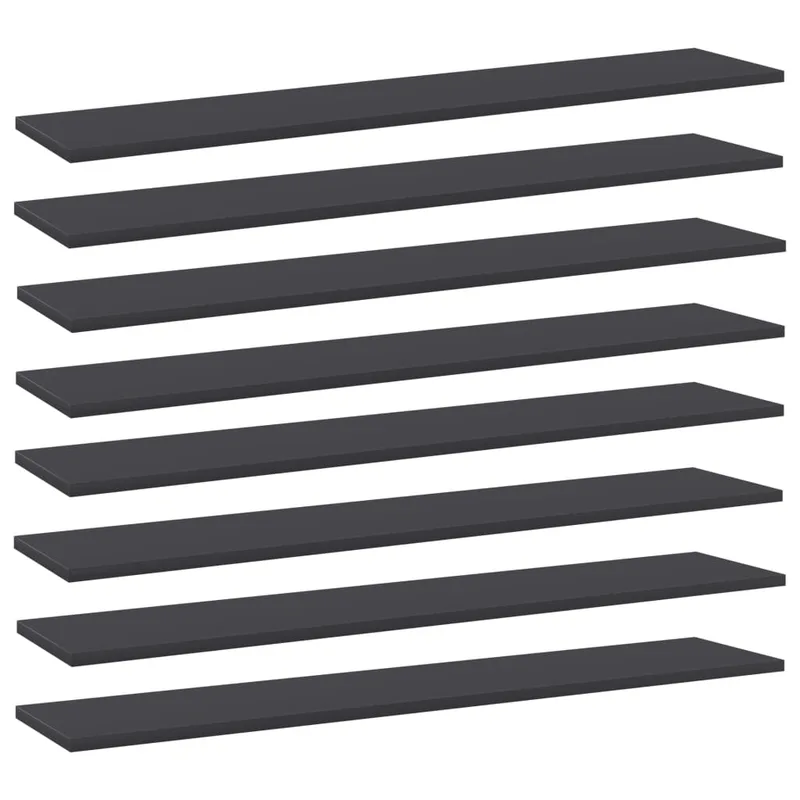 vidaXL Ράφια Βιβλιοθήκης 8 τεμ. Γκρι 100x20x1,5 εκ. από Μοριοσανίδα