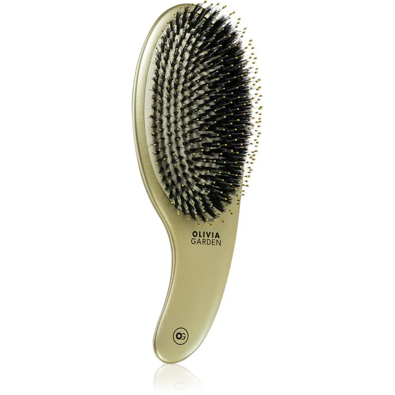 Olivia Garden Expert CURVE Board&Nylon Χρυσό βούρτσα για τα μαλλιά με τρίχες από νάιλον και αγριογούρουνο 1 τμχ