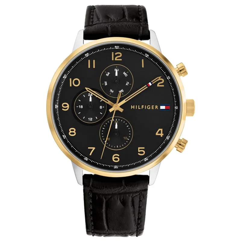 Tommy Hilfiger Leonard Black Leather Strap 1791986