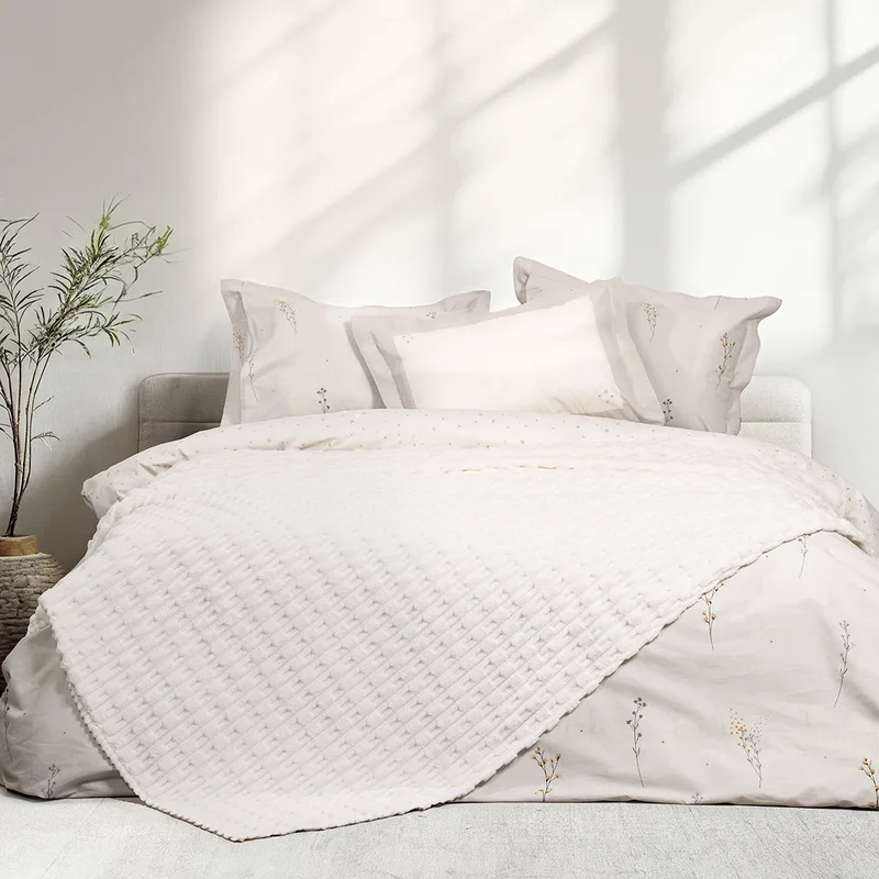 Κουβέρτα Fleece Μονή (160x220) Nima Savara Ivory