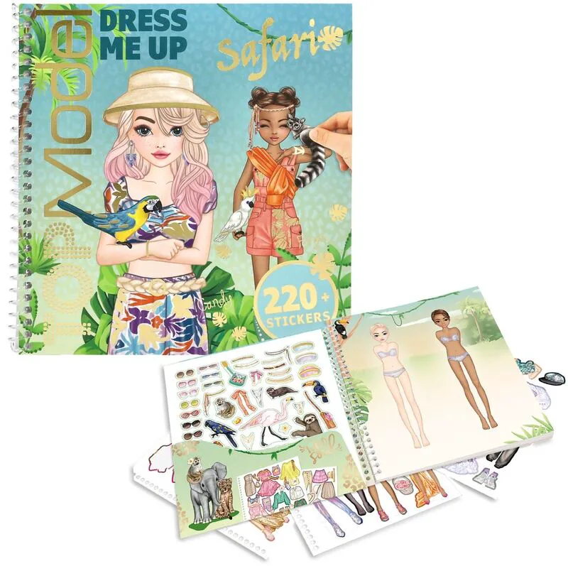 Top Model Μπλοκ Με Αυτοκόλλητα-Dress Me Up Safari (D13831)