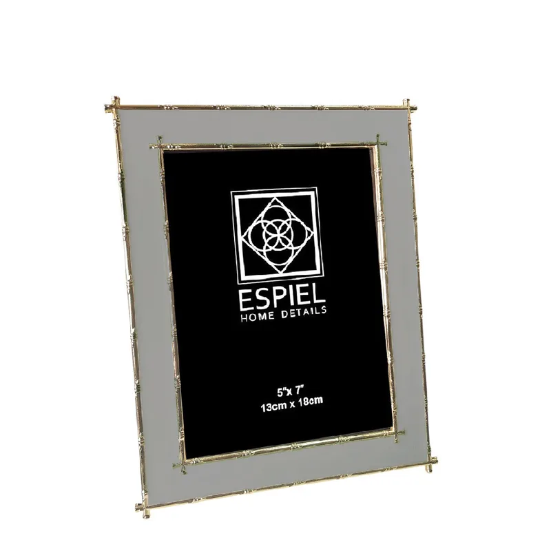 Κορνίζα Μεταλλική Χρυσή-Γκρι ESPIEL 13x18εκ. FAM763 (Υλικό: Μεταλλικό, Χρώμα: Γκρι) - ESPIEL - FAM763