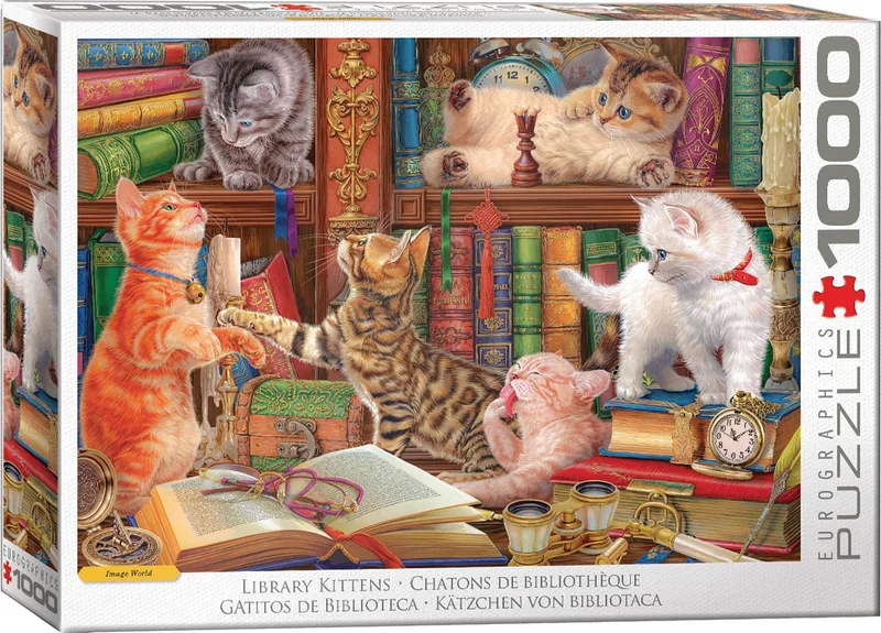 Puzzle 1000τμχ Library Kittens