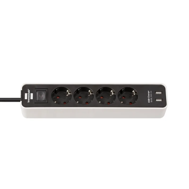 Πολύπριζο 4 θέσεων με usb και διακόπτη 1153240026 Brennenstuhl
