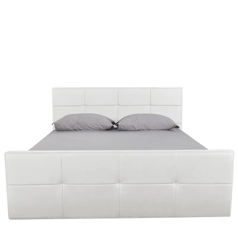 Κρεβάτι ArteLibre ANEMONE Λευκό PU Με Αποθηκευτικό Χώρο 217.5x170.5x100cm (Στρώμα 160x200cm)