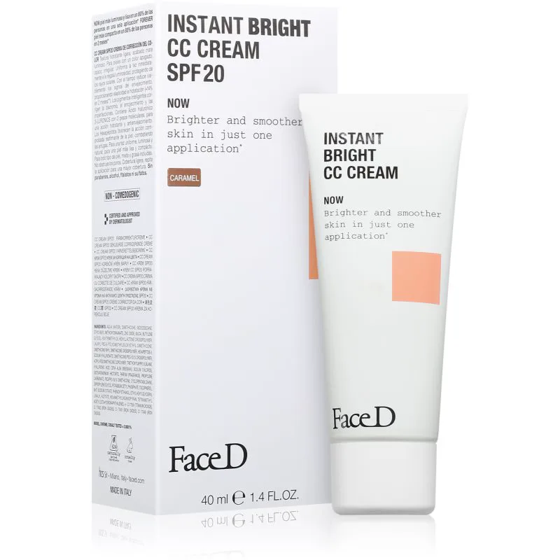 Face D Instant Bright ενυδατική CC κρέμα SPF 20 απόχρωση Caramel 40 ml