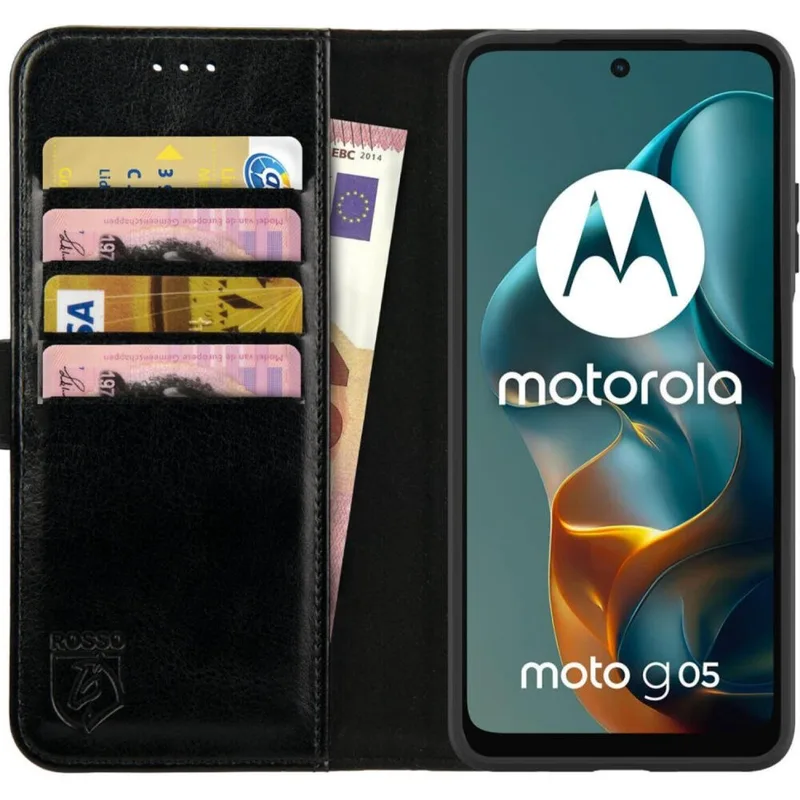 Θήκη Motorola Moto G05 / E15 Κόκκινο Element PU Πορτοφόλι - Black (8719246476181)