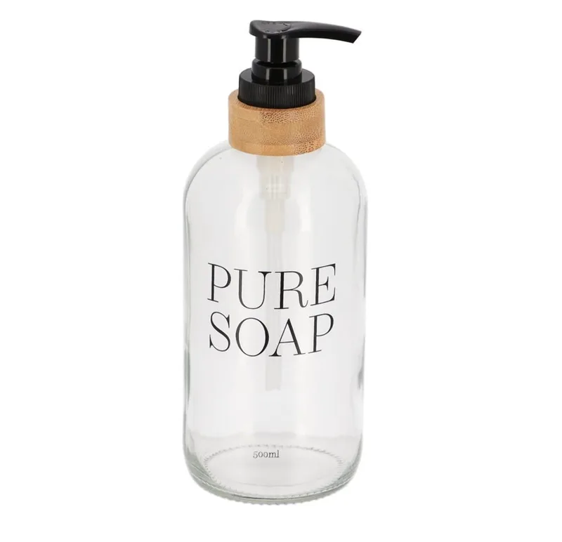 Dispenser Θήκη Για Κρεμοσάπουνο Γυάλινο Soap 500ml