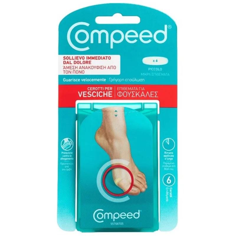 Compeed Blister Small Μικρά Επιθέματα Ποδιών για Γρήγορη Επούλωση σε Φουσκάλες 6 Τεμάχια