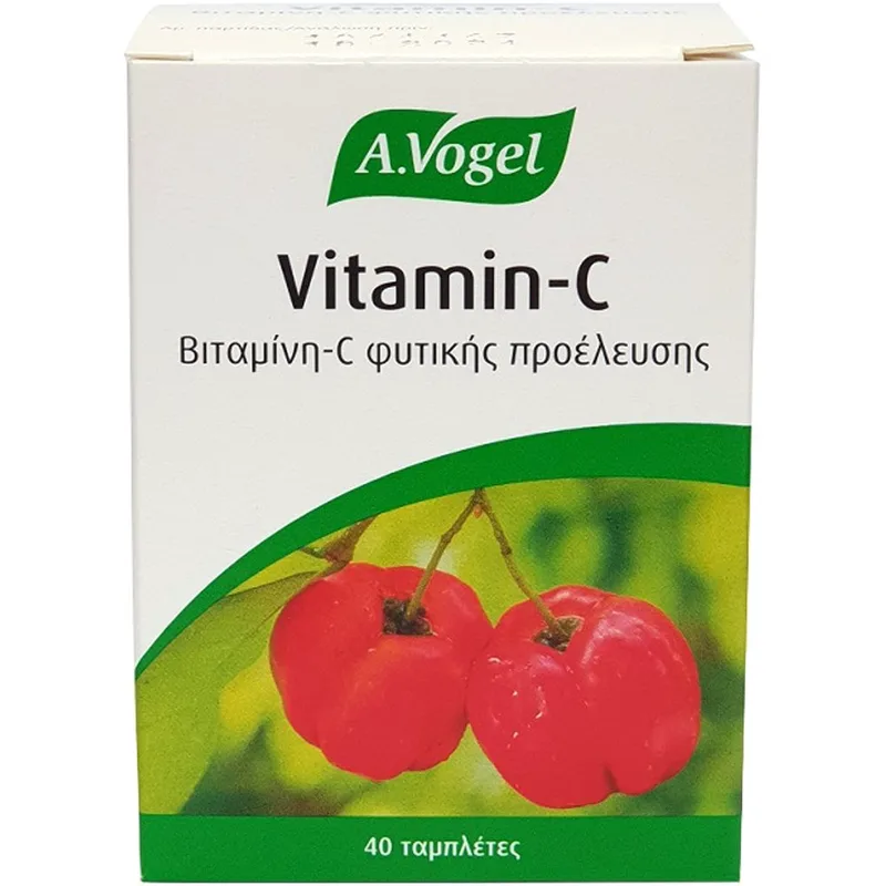 A.Vogel Vitamin C Συμπλήρωμα Διατροφής με Βιταμίνη C από Εκχύλισμα Βιολογικής Ασερόλας για την Ενίσχυση του Ανοσοποιητικού 100mg, 40chew.tabs
