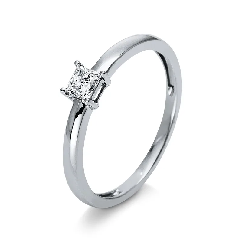 Diamond Group Μονόπετρο Δαχτυλίδι με Διαμάντι Brilliant από Λευκό Χρυσό 18 Καρατίων DDX430