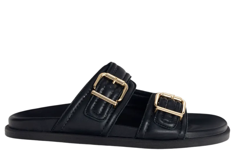 Σανδάλια Ale Δερμάτινα Με Αγκράφες 8Y22696-BLACK Γυναικείο