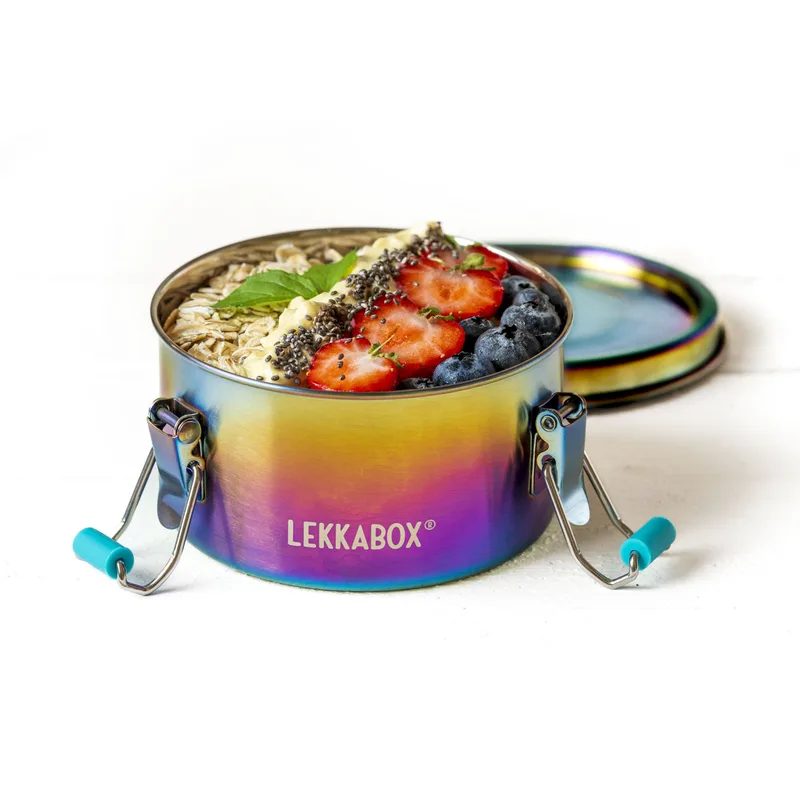 Rainbow Stainless Steel Container 400ml, Round – LEKKABOX Clipsy